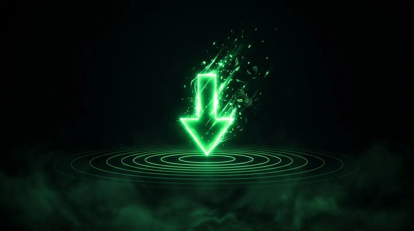 Download SpendTrak — glowing green download arrow with ripple circles